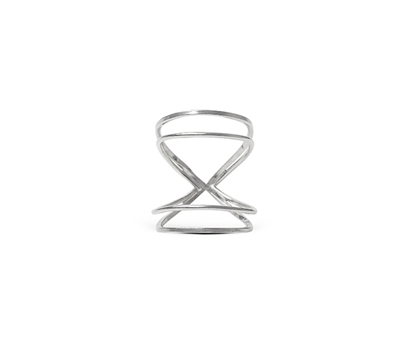 Rhodium Double Infinity ring