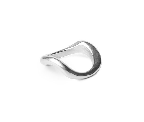 Anillo Plata ondas pequeño