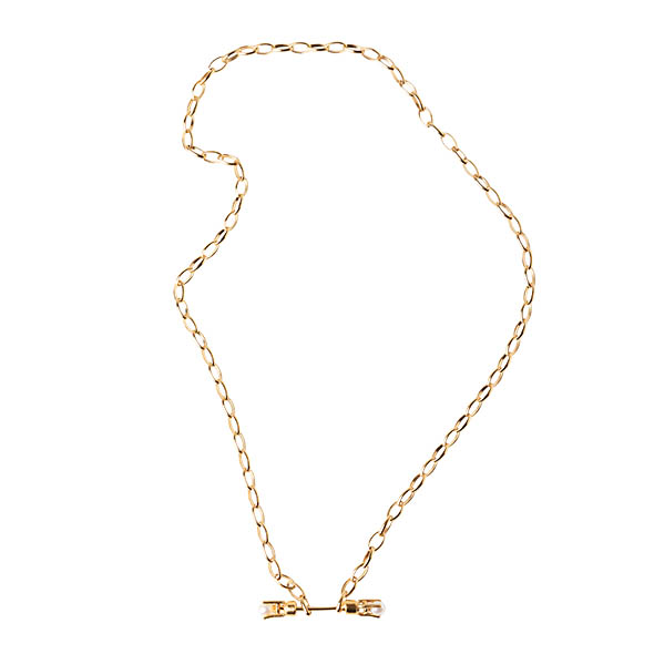 Cadena Oval Fina Cierre Perlas