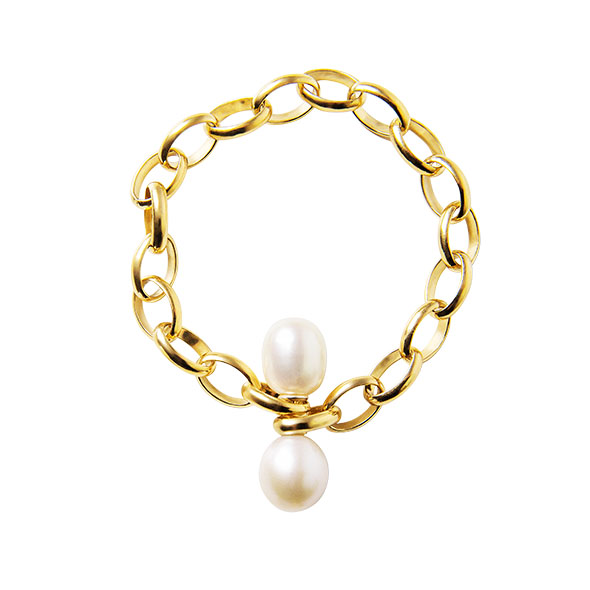 Pulsera Oval Cierre Perlas