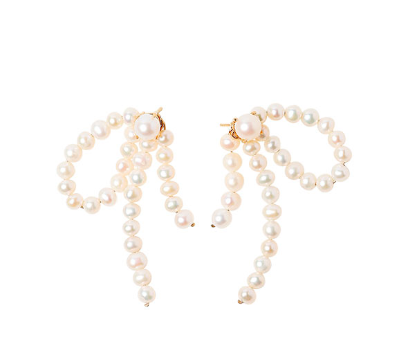 Pendientes Medio Lazo Perla