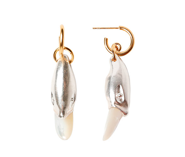 Silver Swan Earrings