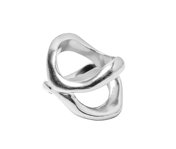 Anillo Plata Doble Ondas L