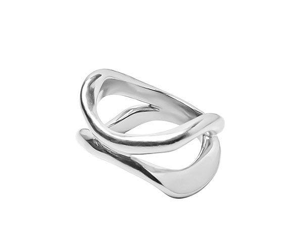 Anillo Plata Doble Ondas S