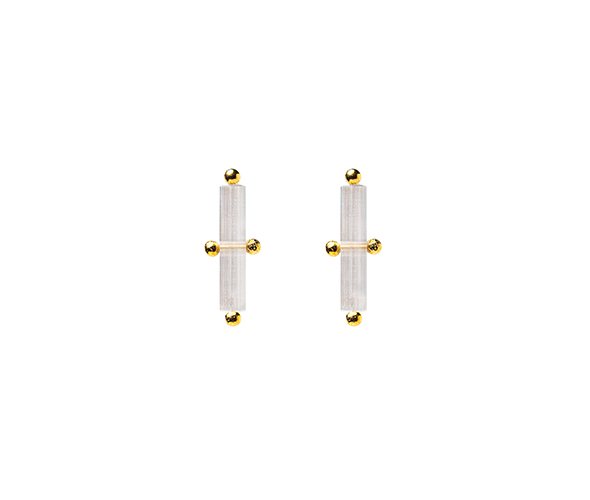 Pendientes Cross Opal Cortos