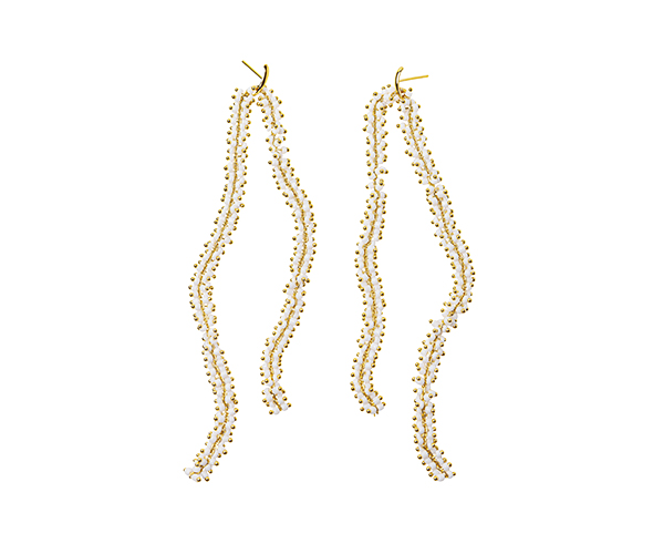 White Chain Earrings L