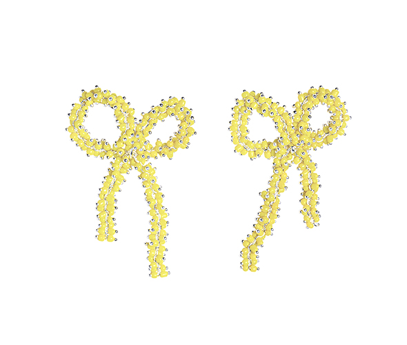 Yellow Bow Earrings Small