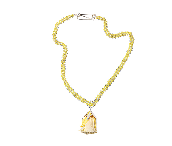 Pale Yellow Rose Necklace